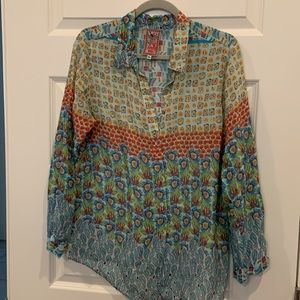 Women’s Long Sleeved Johnny Was Rayon Shirt. Sz M